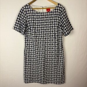 Melrose Y2K Navy White Gingham Plaid Mini Dress Cottagecore